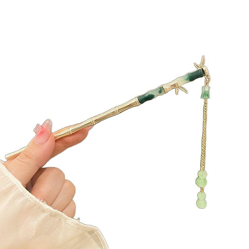 Lily Flower Hairpin for Women: Tassel Hair Stick, Hanfu Hair Accessory, Intangible Cultural Heritage Design.