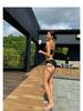 Korean Retro Bandeau Camisole Swimsuit for Women