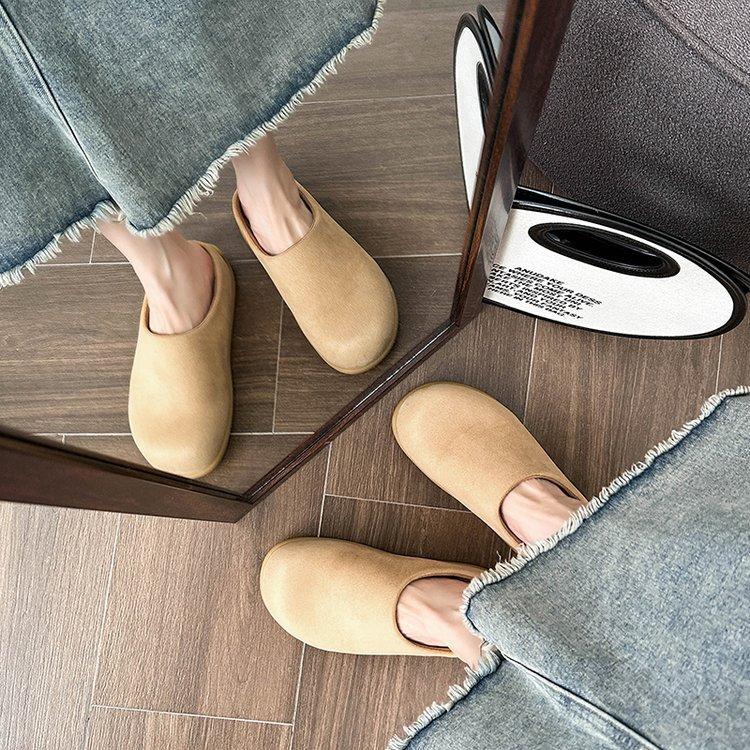 Интернет-знаменитость ленивый мешок голова полушлепанцы женские летняя носка мода новый нескользящий универсальный картофельные туфли обувь на платформе прилив 35 жёлтый 3229₽