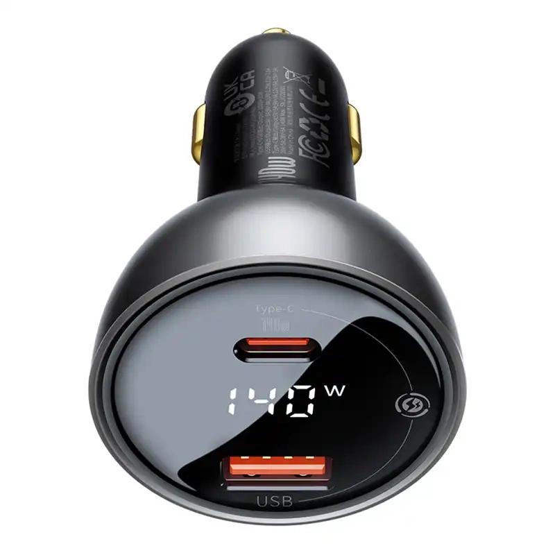 Ładowarka Samochodowa Baseus Superme Usb, Usb-C, 140W (Czarna)