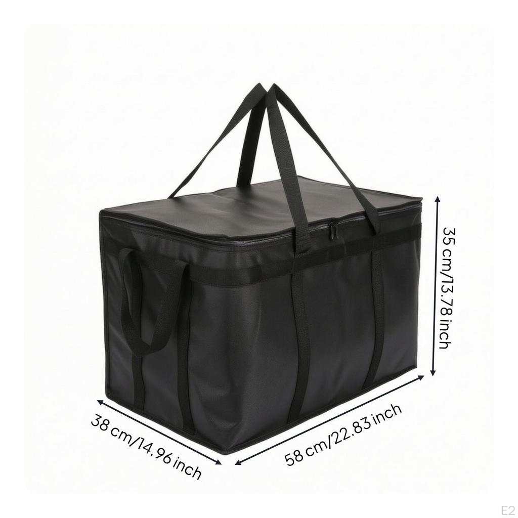 Thermal Insulated Bag Tote FoilLined Large Capacity Soft Side
