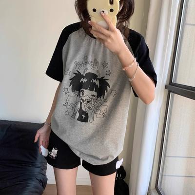 Fashion Summer Ladies Pure Cotton T Shirt Women Y2k Tops T-Shirts Short Sleeve Casual Oversized Young Girl Japanese Cute Cartoon Anime Women's Tees