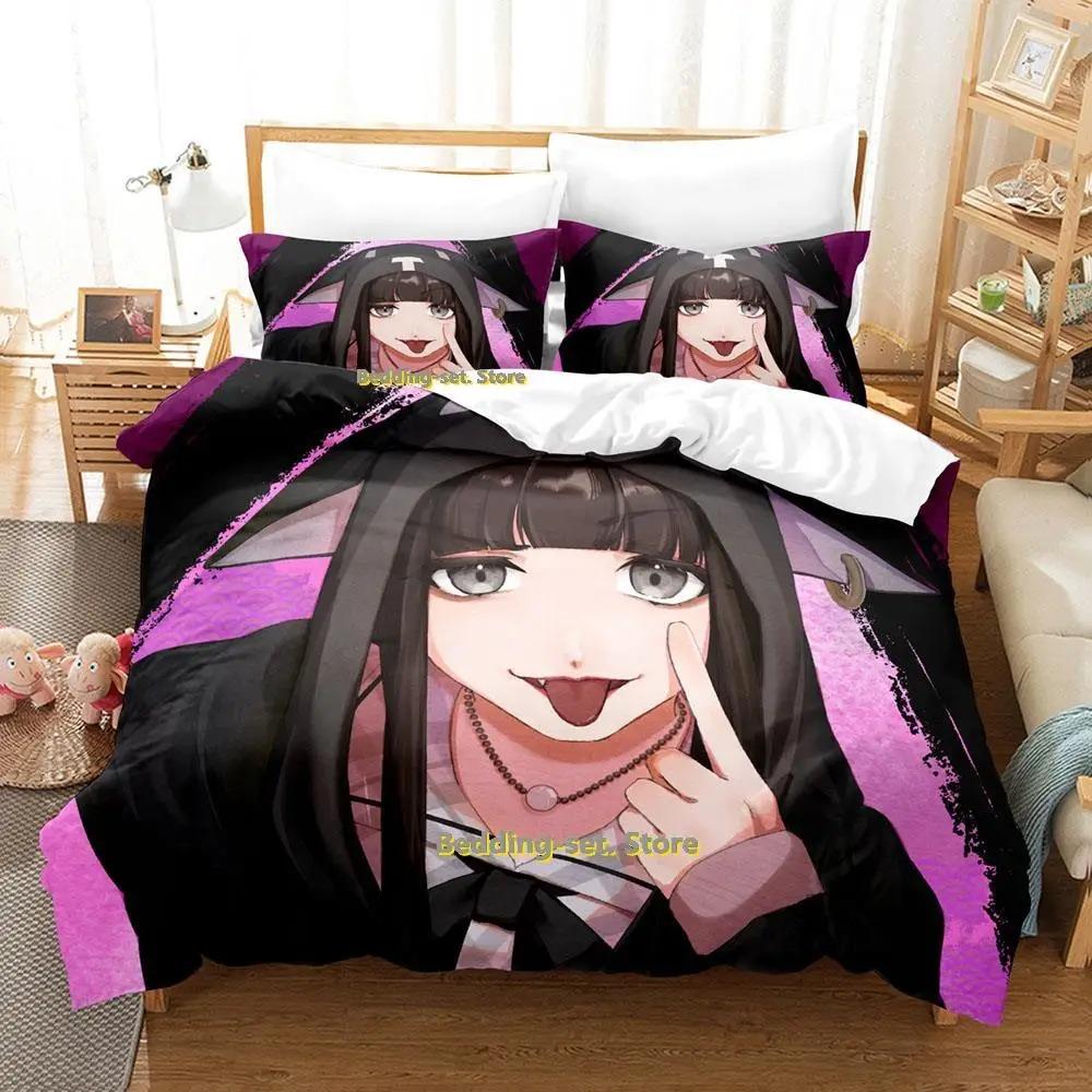 The World Ends With You Sakuraba Neku Bedding Set Cartoon Anime Three-piece Set Adult Kid Bedroom Duvetcover Sets 3D Kawaii Cool