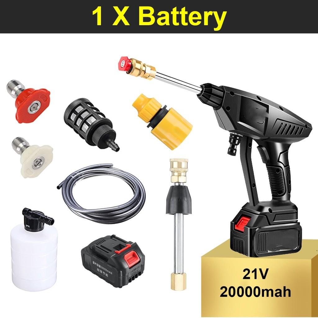 1500mah Cordless High Pressure Car Washer Rechargeable Car Wash Guns 21V Electric Water Guns Foam Machine