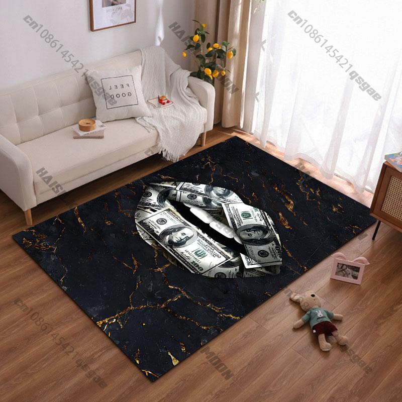 Wealth Luxury Money Artistic Expression Carpet Yoga Living Room Room Decor Children's Crawling Mat Doormat Area Rug