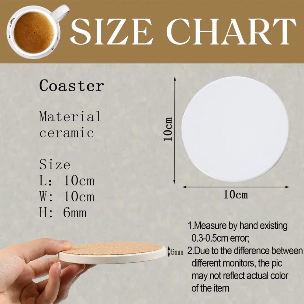 Diatomite Super Absorbent Coaster Terrazzo Design Mug/Cup Coasters for Tea or Coffee Housewarming Gift for Home and Kitchen