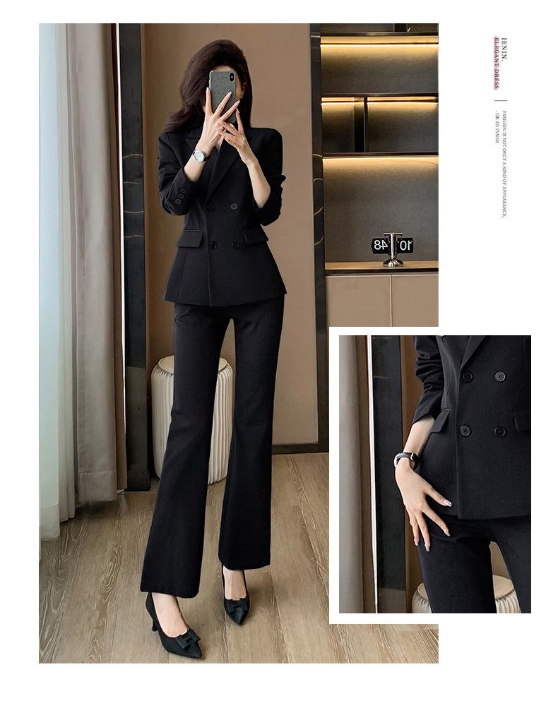 Women's Professional Suit Set: High-End Black Formal Wear for Interviews and Office