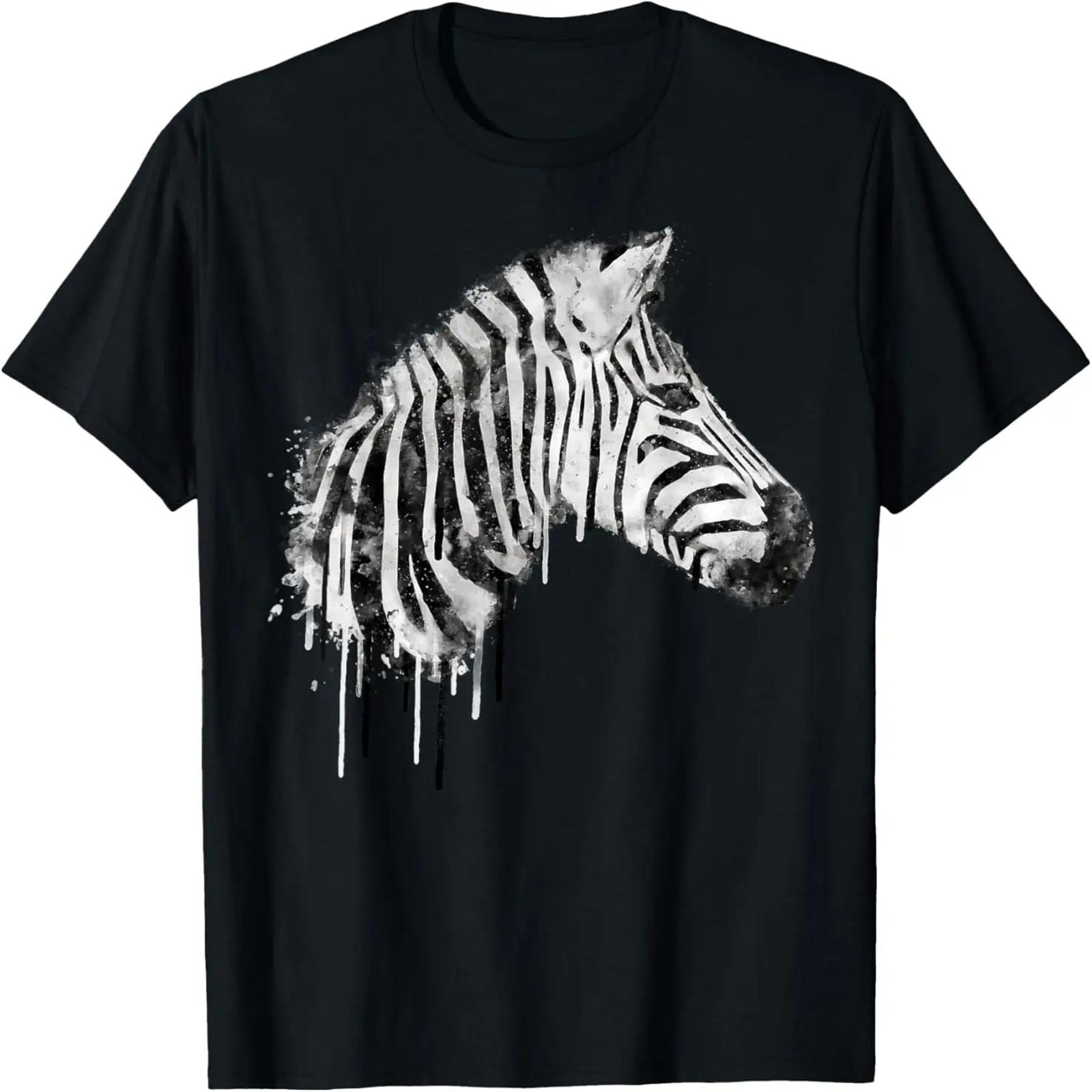 

Zebra Watercolor Artistic Horse Wildlife Lovers Graphic T-Shirt XXXXXL чёрный