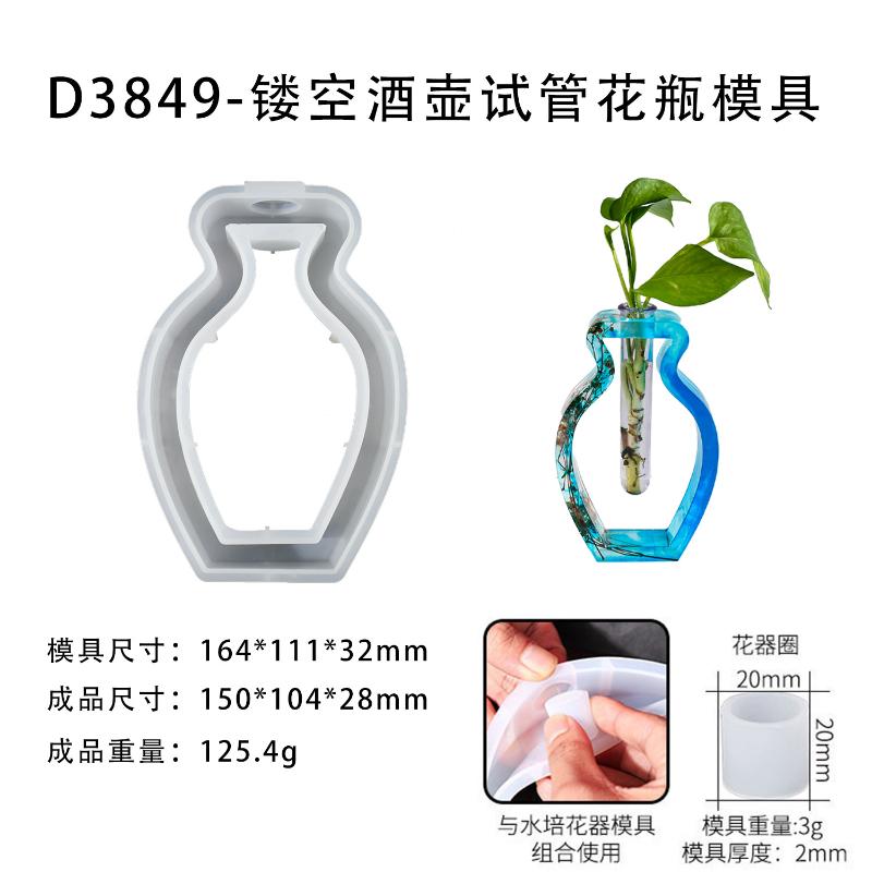 

Creativity Hydroponic Silicone Mold DIY Nordic Vase Crystal Epoxy Resin Molds Craft Making Hollow Heart Shape Test Tube Vase