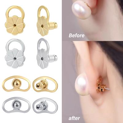10pcs Comfortable Earring Backs Stylish Earring Backs with Pig Nose/Flower Shape Unique Lifters for Heavy Earrings