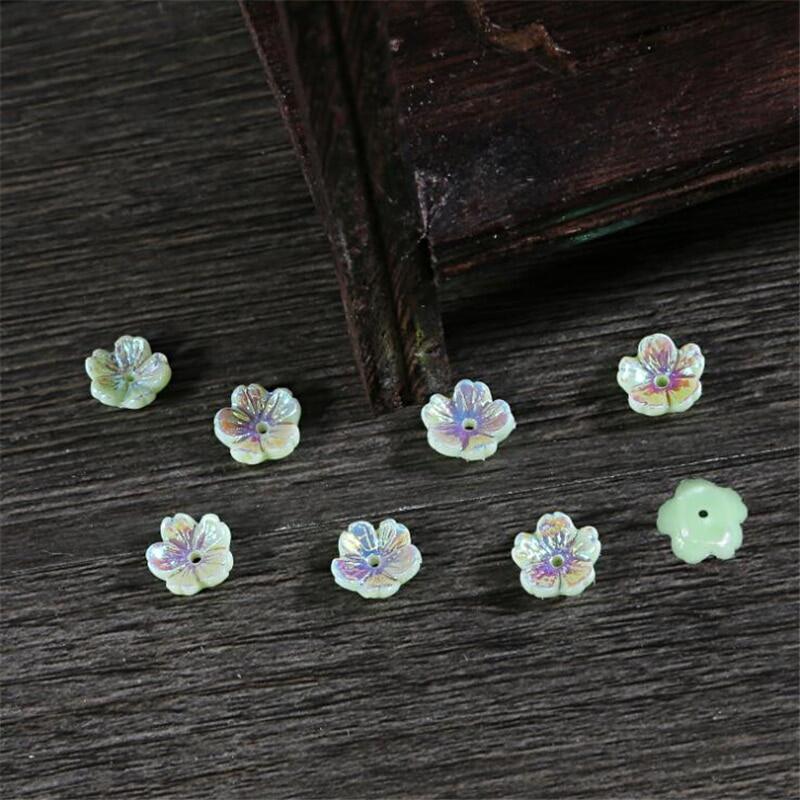 20pcs/Bag Flower Resin Imitation Shell Acrylic Beads Mounted Movable Type For Jewelry Making Handmade Crafts Accessories