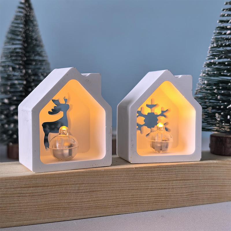 Weihnachtsdekorationen Haus Kerzenhalter Silikonform Krippenserie Thema Hohlhausform Harzgussform Nahes Jahr