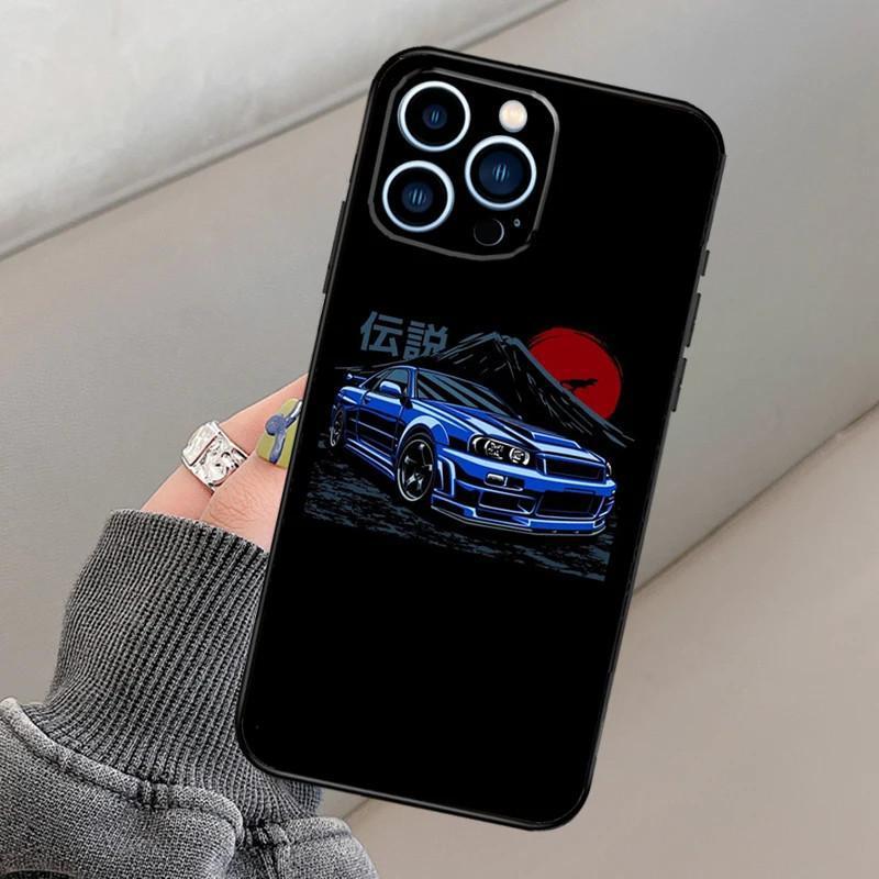 iPhone15Pro Max Mobile Phone Case GTR Sports Car JDM Mobile Phone Case Is Sent On Behalf of Others, Painted and Anti-drop.