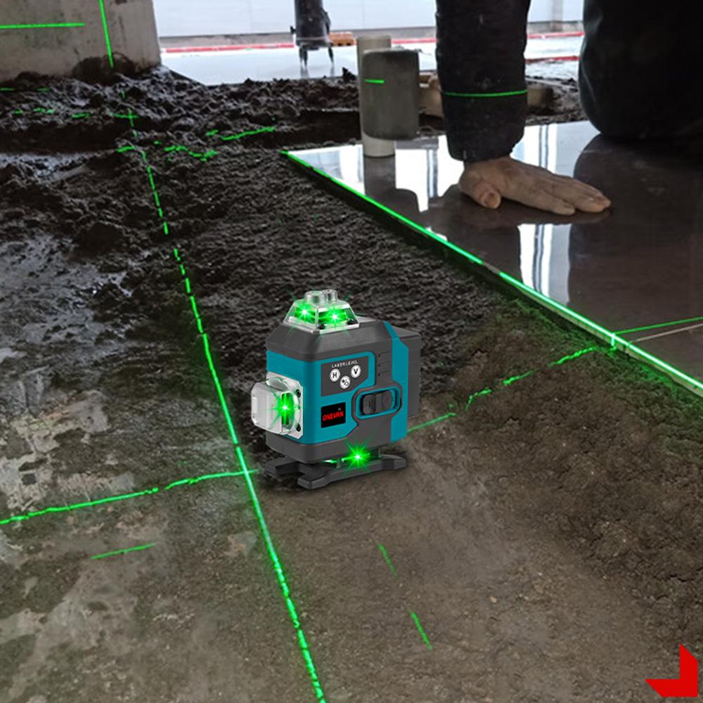 16 rader lasernivå grön linje 4D självnivellerande 360 ​​horisontell vertikal Li-ion batteri Fjärrkontroll Super kraftfull lasernivå