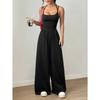 Women Summer Sleeveless Jumpsuit Slim Fit Casual Wide Leg Pants Fashion Backless Romper Solid Color High Waist Elegant Loose Long Bodysuits for Women
