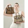 Togo Leather Platinum Bag Genuine Leather Large Capacity Niche High-end Feeling Female Office Worker Small Handbag