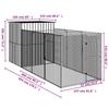 VidaXL Niche pour chien avec cour anthracite 165x455x181 cm, cage pour chien, abri pour chien, maison pour animaux, cages 3189099