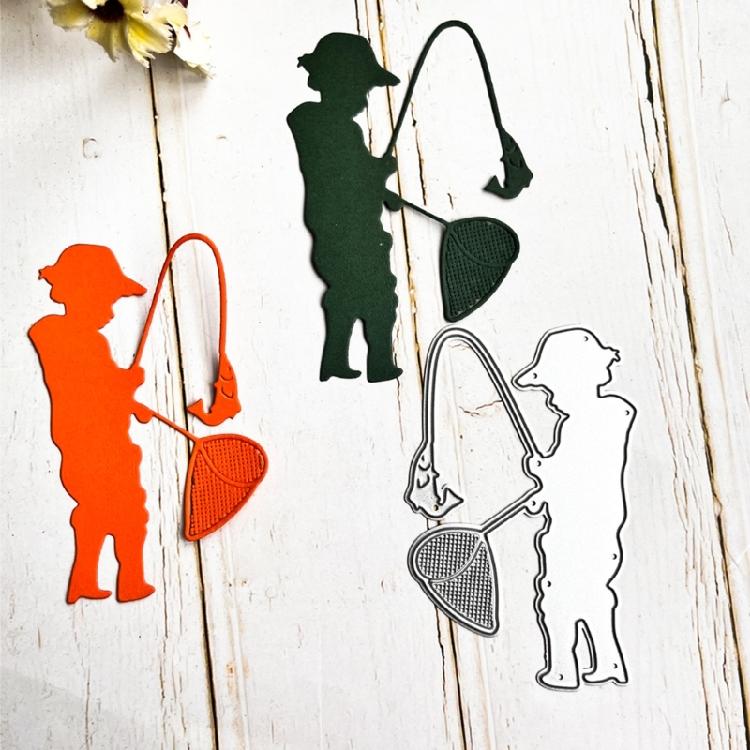 Fishing Man Die Cuts Fishing Cutting Dies Embossing Tool for DIY Scrapbooking