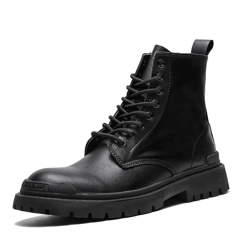 

WAERTA Trend Мужские ботинки Черные хлопковые ботинки для активного отдыха Модные высокие оптовые ботинки Мужские повседневные кожаные уличные ботинки в стиле ботильоны 38