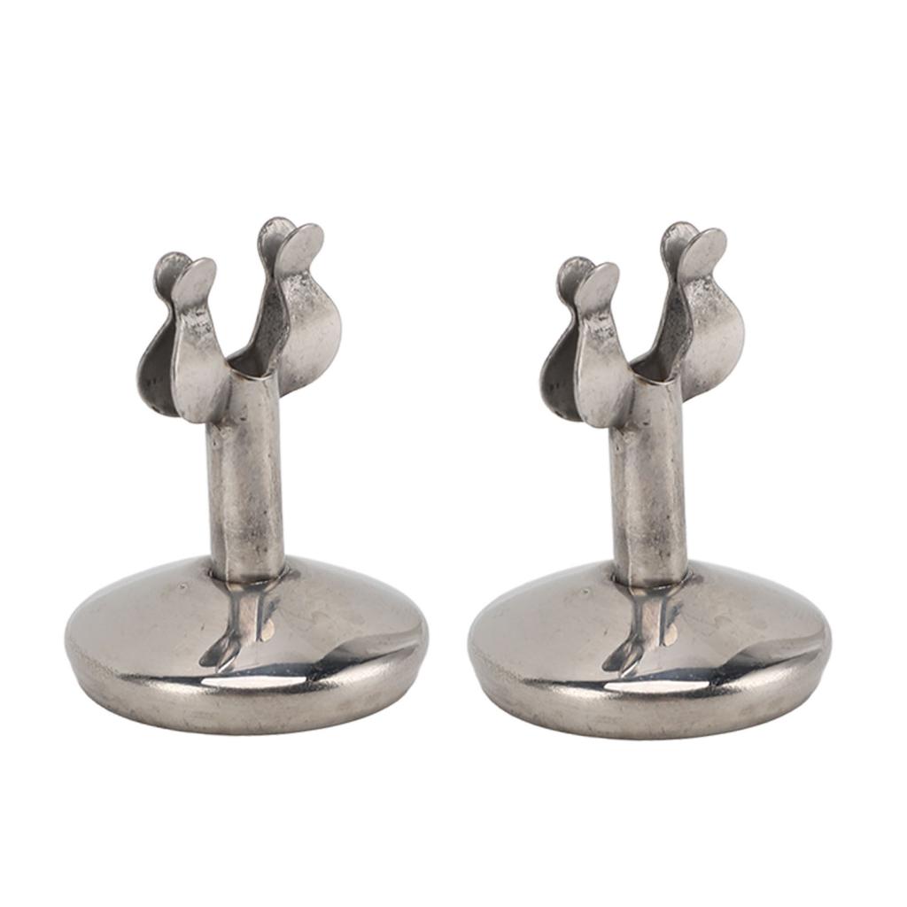 2Pcs Table Number Stands Stainless Steel Round Stable Base Sturdy Simple Place Card Holder for Wedding Party Office M