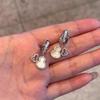 Silver needle zircon crystal gourd stud earrings light luxury high-end earrings simple daily versatile new Chinese earrings wholesale