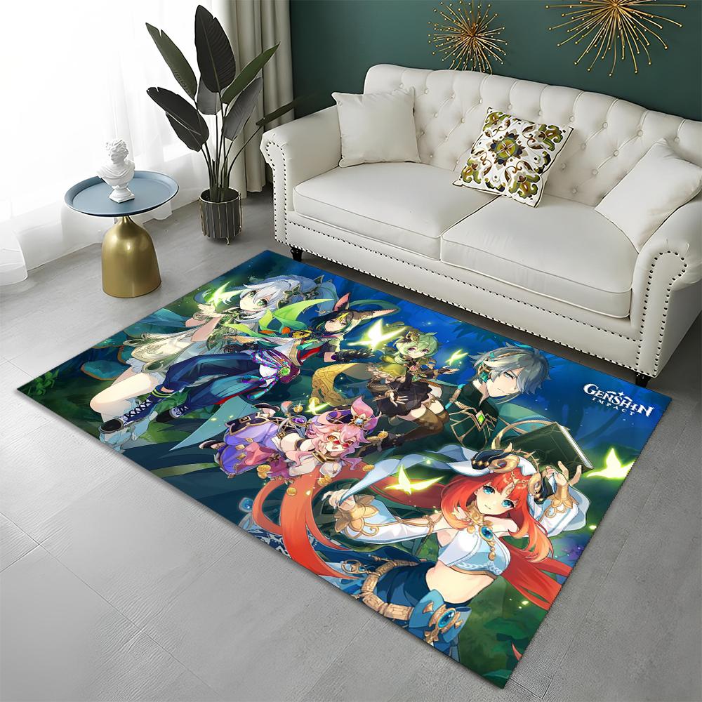 Game Genshin Impact Gamer Cartoon  Carpet Rug for Home Living Room Bedroom Sofa Doormat Decor,Child Area Rug Non-slip Floor Mat