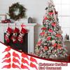 Christmas Bird Ornaments 12 Pieces Small Red Nature Craft With Metal Clip Red Christmas Ornaments Birds For Park Garden Backyard