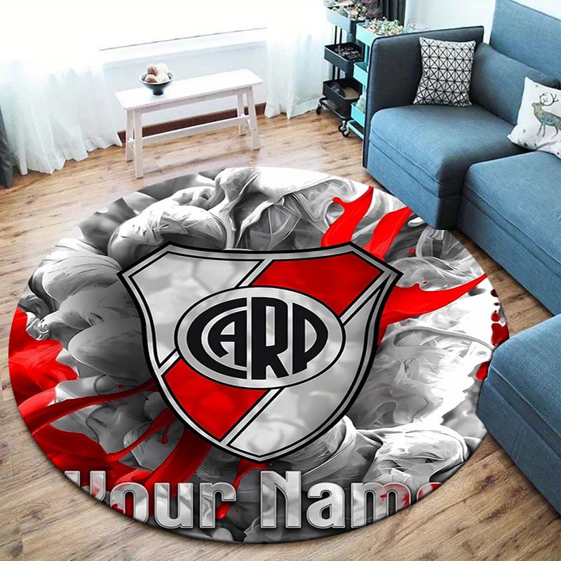 Dragon Crest Custom Name Round Area Rug Carpet Rug For Living Room Bedroom Sofa Playroom Decor Nonslip Floor Mat