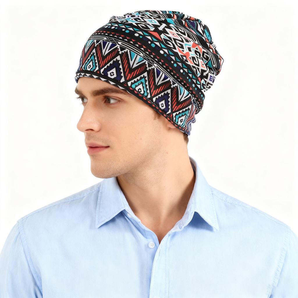 Autumn and winter couple hat Unisexs diamond pattern woUnisexs pile hat cover head hat scarf dualuse