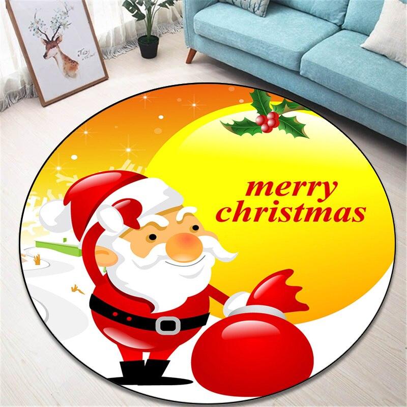 2022 neue Weihnachten Runde Bereich Teppich Boden Matte Wohnzimmer Teppich Polyester Teppich E-sport Stuhl Rund Matte Dropship kind Geschenk
