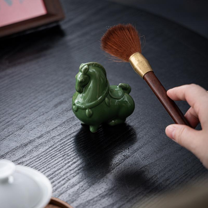 Green Tangma Creative Ceramics Green Horse Tea Pet Desktop Entrance Ornament Craft Ornament
