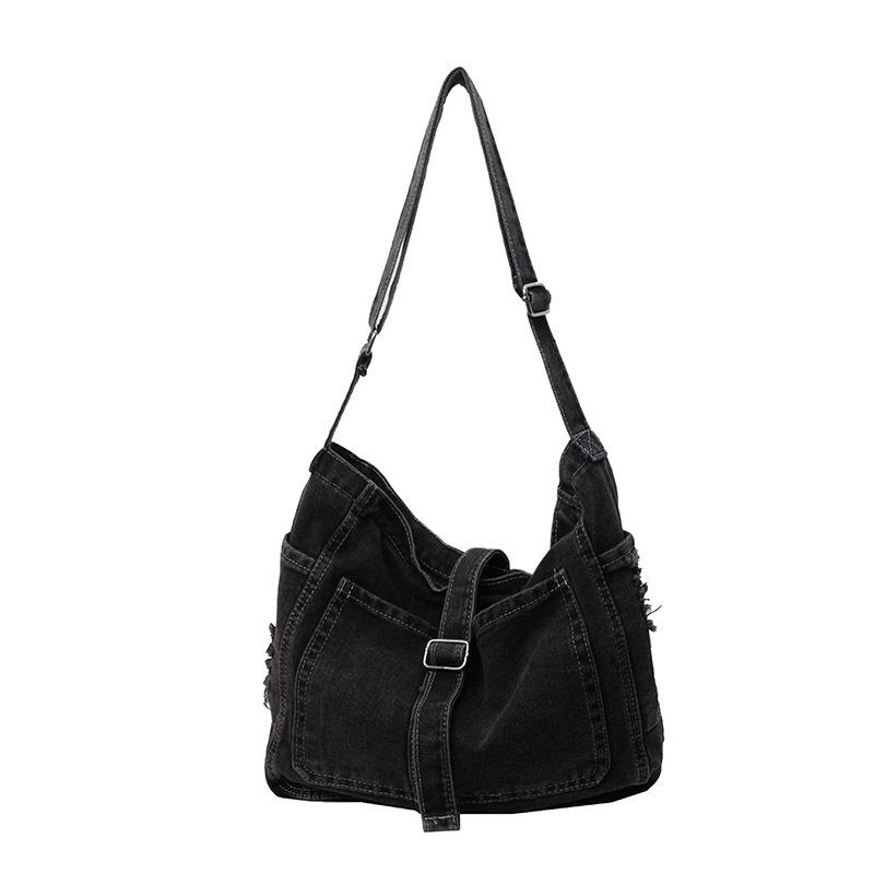Korean version of casual large-capacity underarm bag women's bag 2025 new simple denim bag fashion messenger shoulder bag