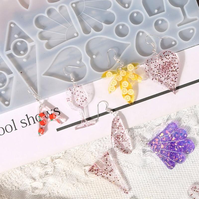 Resin Jewelry Molds,Keychain Resin Molds Heart/Cup Silicone Mold for Resin Pendants Keychain,Earrings,Jewelry Making