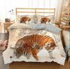 Tiger Duvet Cover Set King/Queen/Full Size Wild Theme Bedding Set Animals Pattern Polyester Comforter Cover with 1/2 Pillowcases