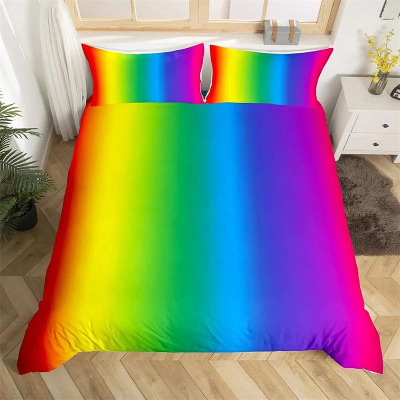 Abstract Rainbow Colorful Bedding Set Queen King Single Duvet Cover Soft Polyester Comforter Covers Pillowcase