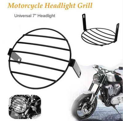 Universal 7" Motorcycle Vintage Headlight Metal Mesh Grill Protector Guard Cover