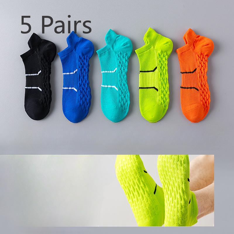 5 Pairs of Men's Summer Thin Type Breathable Deodorizing 7a Antibacterial Running Badminton Socks