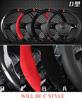 D Shape 38Cm Car Steering Wheel Cover Deluxe Black Red Glossy Trim Decoration Us