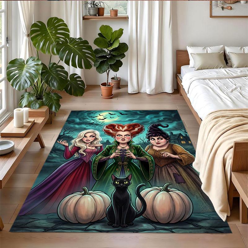 Crystal Velvet Rug Soft Non Slip Indoor Floor Mat Home DecorHocus Pocus Sanderson Sisters