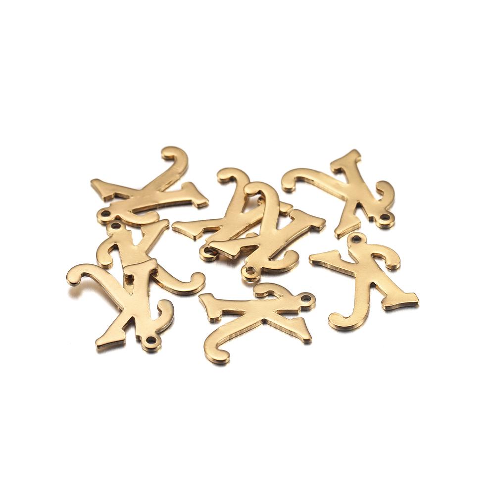 30Pcs Gold Color Stainless steel English Alphabet Letters Charms Pendants A-Z DIY Craft Bracelet Jewelry Making Accessories
