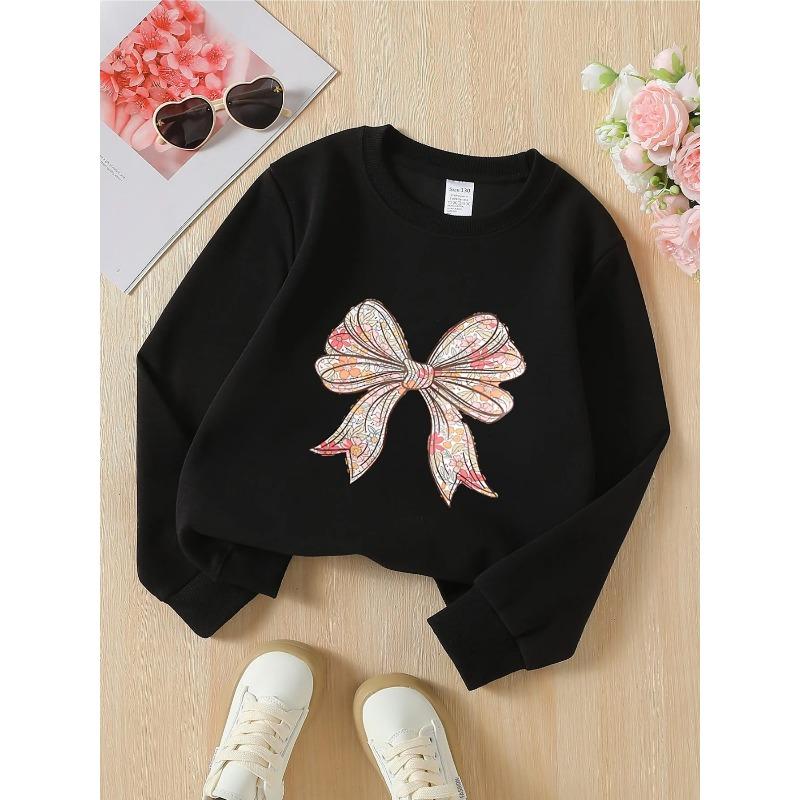 European Sizes Kids' Crewneck Sweatshirt - Floral Pattern with Pastel Colors , Sportswear And Casual Wear, Soft And Comfortable, Children's Clothing