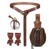 Renaissance Belt with Potion Bottles Adjustable Faux Leather Waist Bag Halloween Viking Costume Accessory