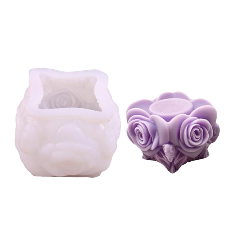 

Creative Rose Shaped Candle Silicone Mold For DIY Scented Candle Soap And Home Decoration Creative