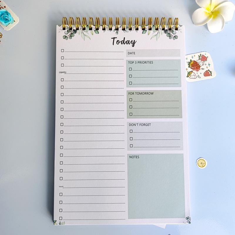 B5 Portable Flip-Coil Notebook with Colorful Daily Schedule