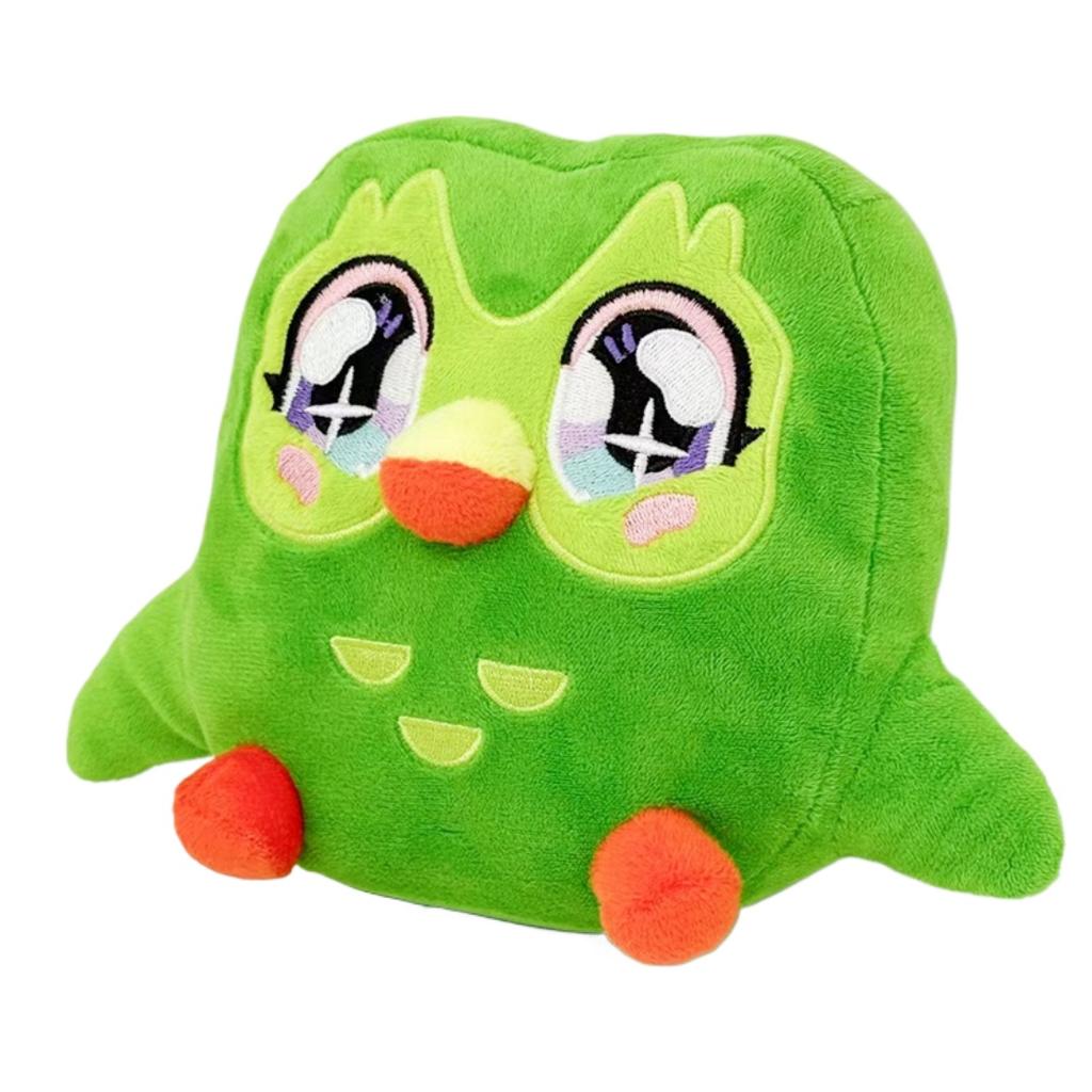 Cartoon Duolingo Green Owl Plush Toy Plushie of Duo The Owl Cartoon Anime Owl Doll Soft Stuffed Kids Fans Lovers Birthday Gifts