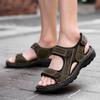 Nové letní sandály z pravé kůže Pánské trendy pantofle pro dvojí použití Ležérní sportovní plážová obuv Protiskluzová Odolná proti opotřebení Měkká podrážka