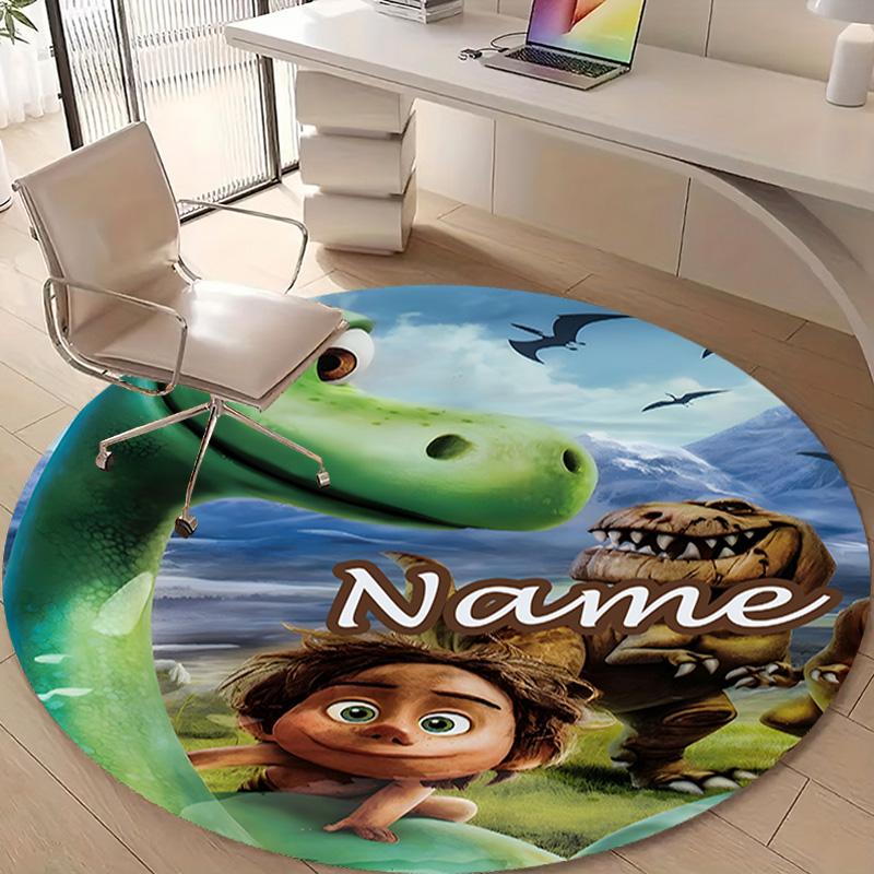 Personalized Good Dinosaur Round Chair Office Rug - Perfect for Mat, Office Chair & More - Ideal Gift for Birthdays and Holidays