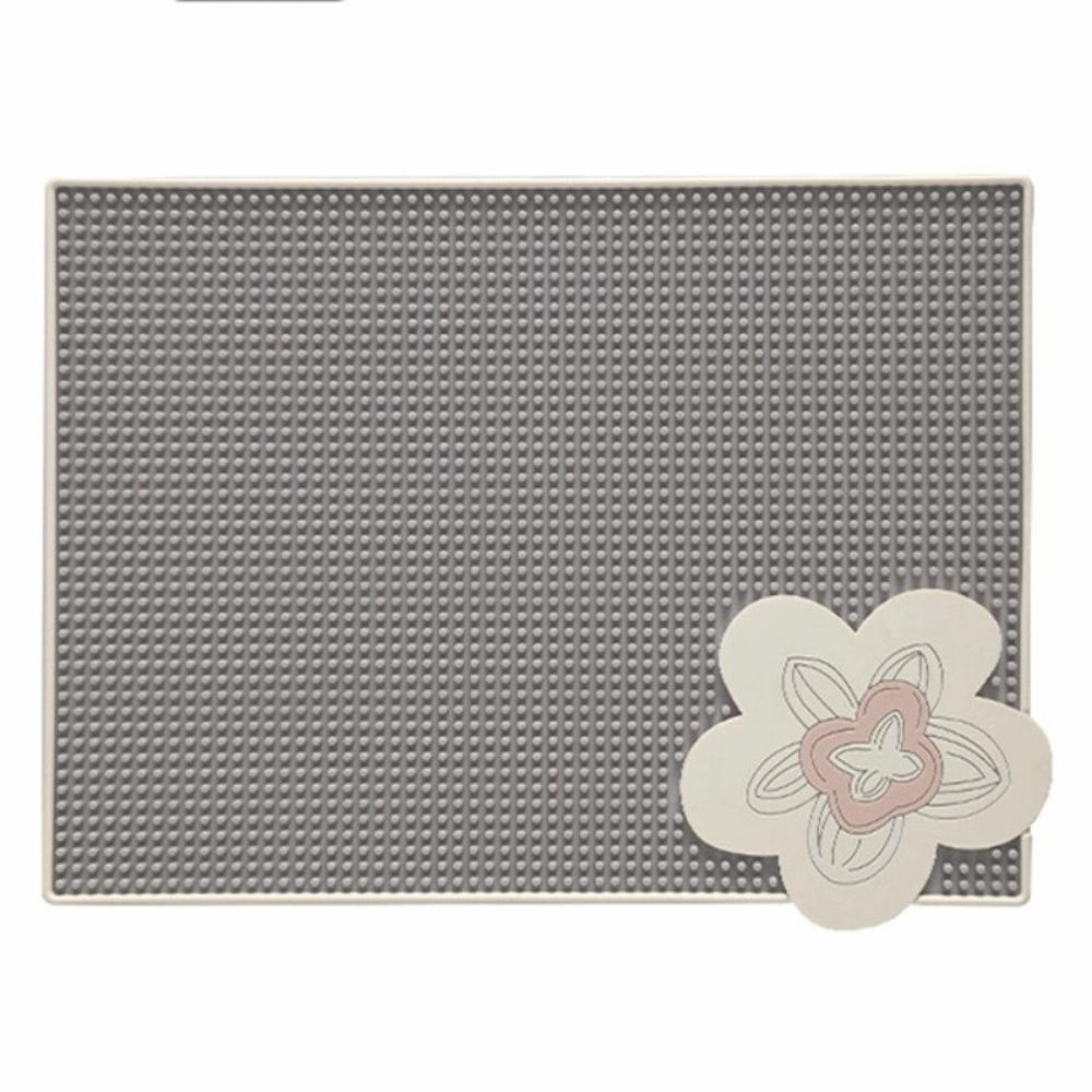 

Thickened Kitchen Drain Mat Three-dimensional Structure Flower Pattern Heat Resistant Mat Easy Clean Waterproof Insulation Mat L серый