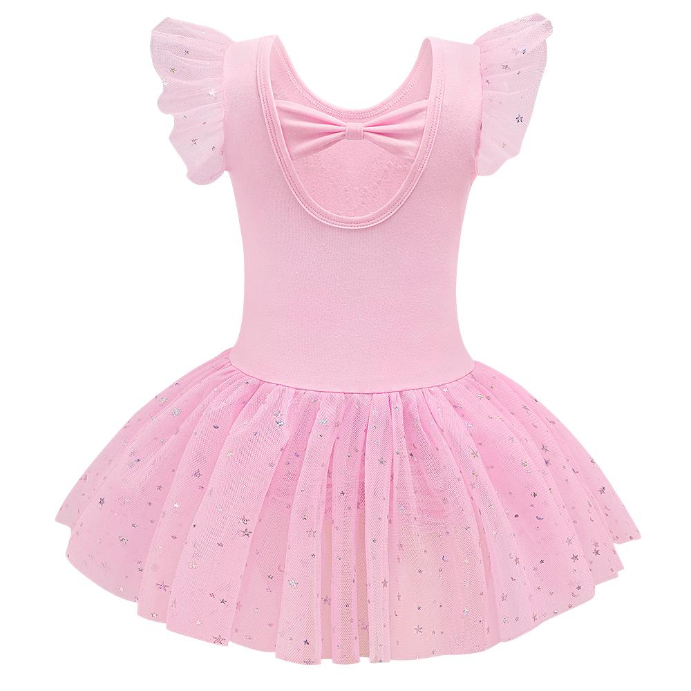 Girls Dance Leotards for Ballet Dress Shiny Tutu Skirted Leotard Gymnastics Bodysuit Ballet Wear Stage Performance Costume
