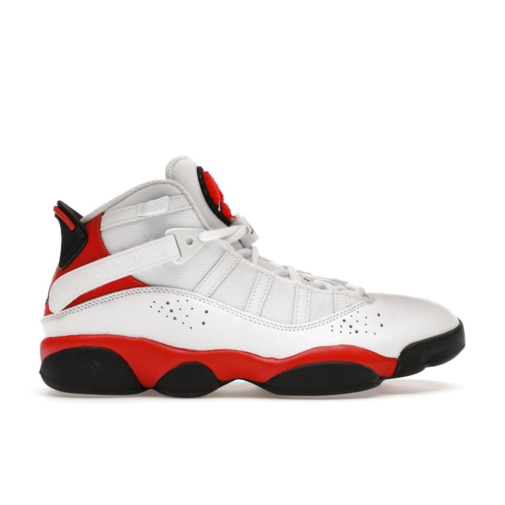 Air Jordan 6 Rings Cherry Herren-Sneaker Weiß Schwarz University-Rot 322992-126